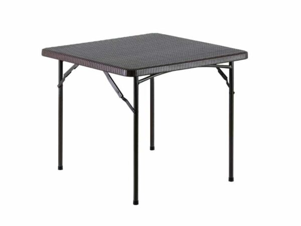 MESA PLEGABLE CUADRADA ECO-RATTAN 86CMS CAFE, SIMULA MIMBRE R53.