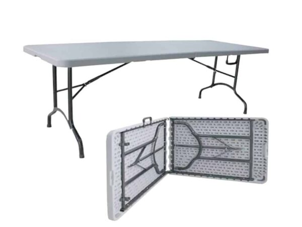 MESA PLEGABLE RECTANGULAR BLANCA 240 CM